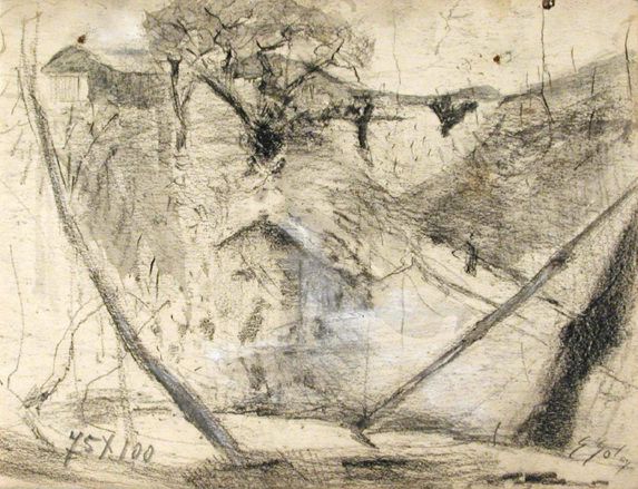 Emilio Gola, landscape with trees